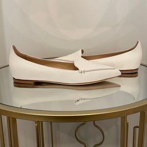 M. Gemi White Leather Loafers